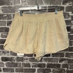 NWT Aerie lounge shorts tan gauze pockets